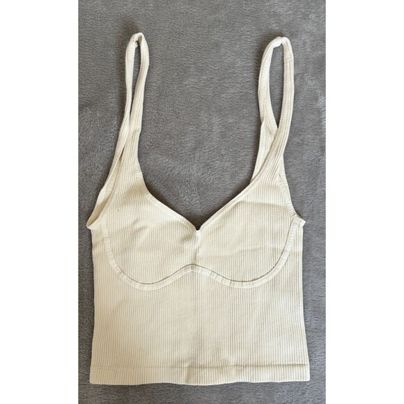 Free People Tops - Intimately Free People Ribbed Bralette Crop Top Womens Medium Cream Y2K Minimal